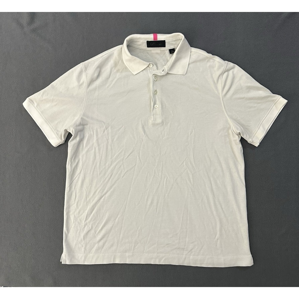 G Fore Shirt Mens Large White Performance Golf Polo Short Sleeve Lightweight